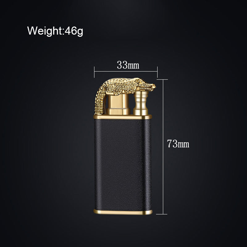 Windproof Double Flame Cigar Torch Lighter - Dragon, Tiger, Crocodile, Dolphin Design