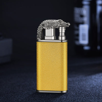 Windproof Double Flame Cigar Torch Lighter - Dragon, Tiger, Crocodile, Dolphin Design