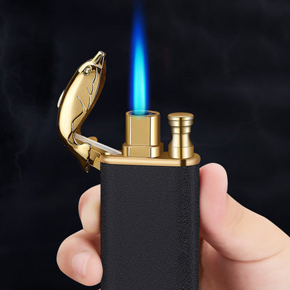 Windproof Double Flame Cigar Torch Lighter - Dragon, Tiger, Crocodile, Dolphin Design