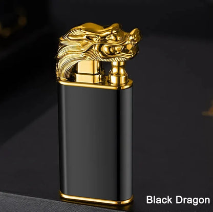 Windproof Double Flame Cigar Torch Lighter - Dragon, Tiger, Crocodile, Dolphin Design