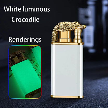 Windproof Double Flame Cigar Torch Lighter - Dragon, Tiger, Crocodile, Dolphin Design