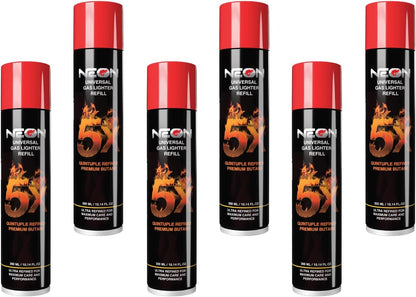 Butane Fuel, 5X Butane Refill 300Ml Butane Gas for Lighters, Torch (6)